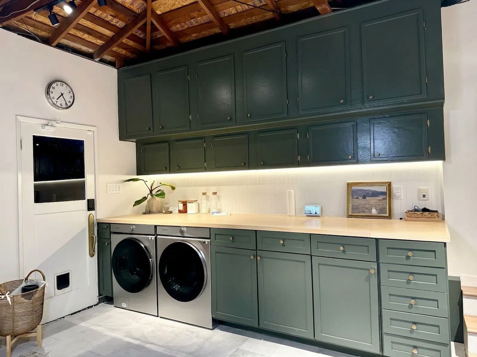 The laundry room, kept as considered as the rest of the house.