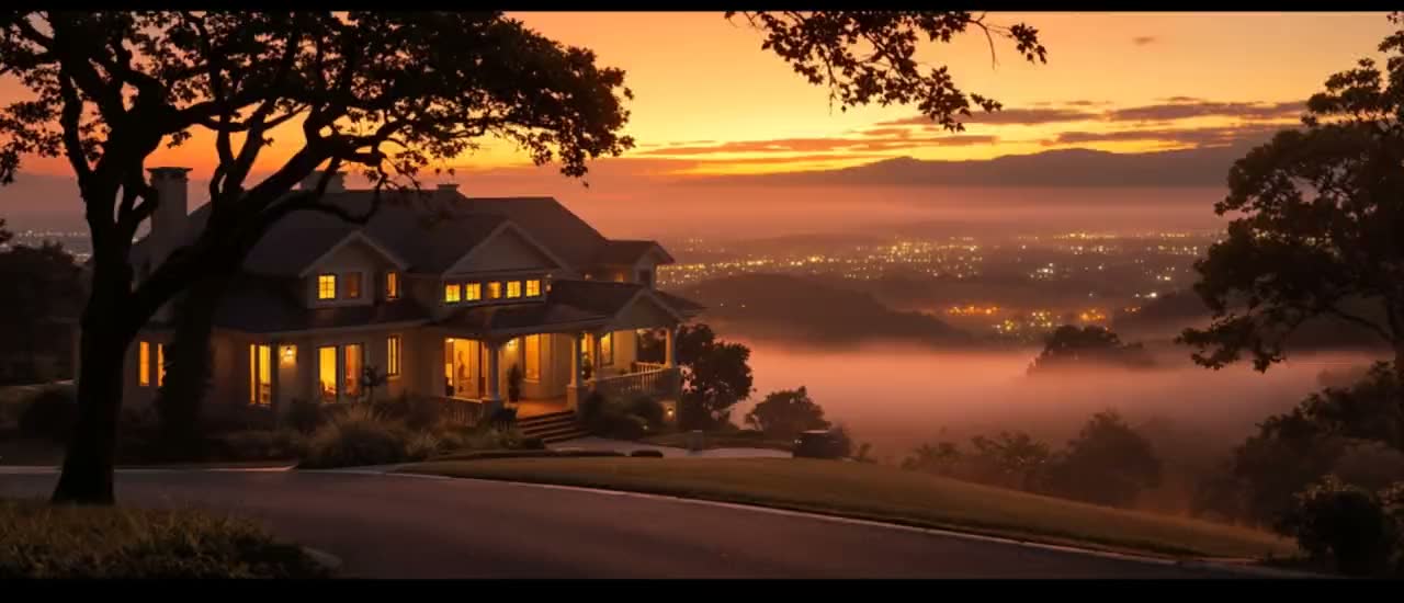 A hillside East Bay home at rest in soft evening light.